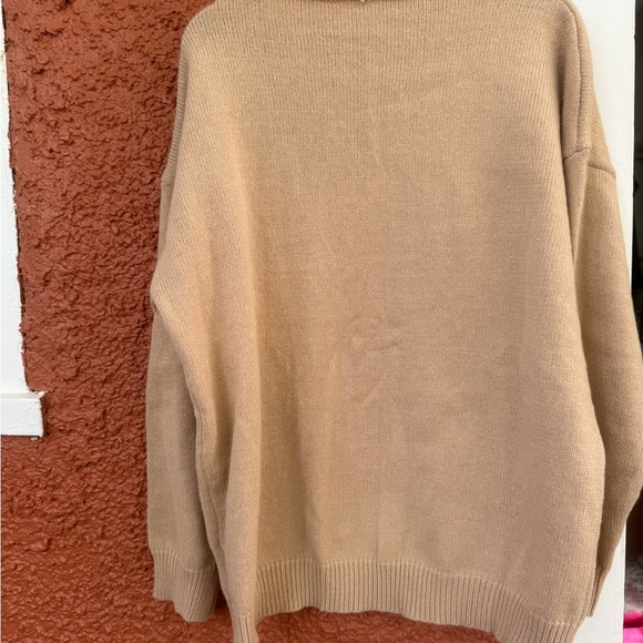 Women’s Basic V-Neck Pullover Sweater Tan Neutral Size Extra Large - Picture 4 of 4